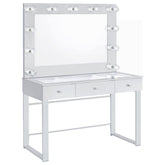 Orleans Furniture - Coaster - Umbridge 3-drawer Vanity Set with Lighting Chrome and White - 935934